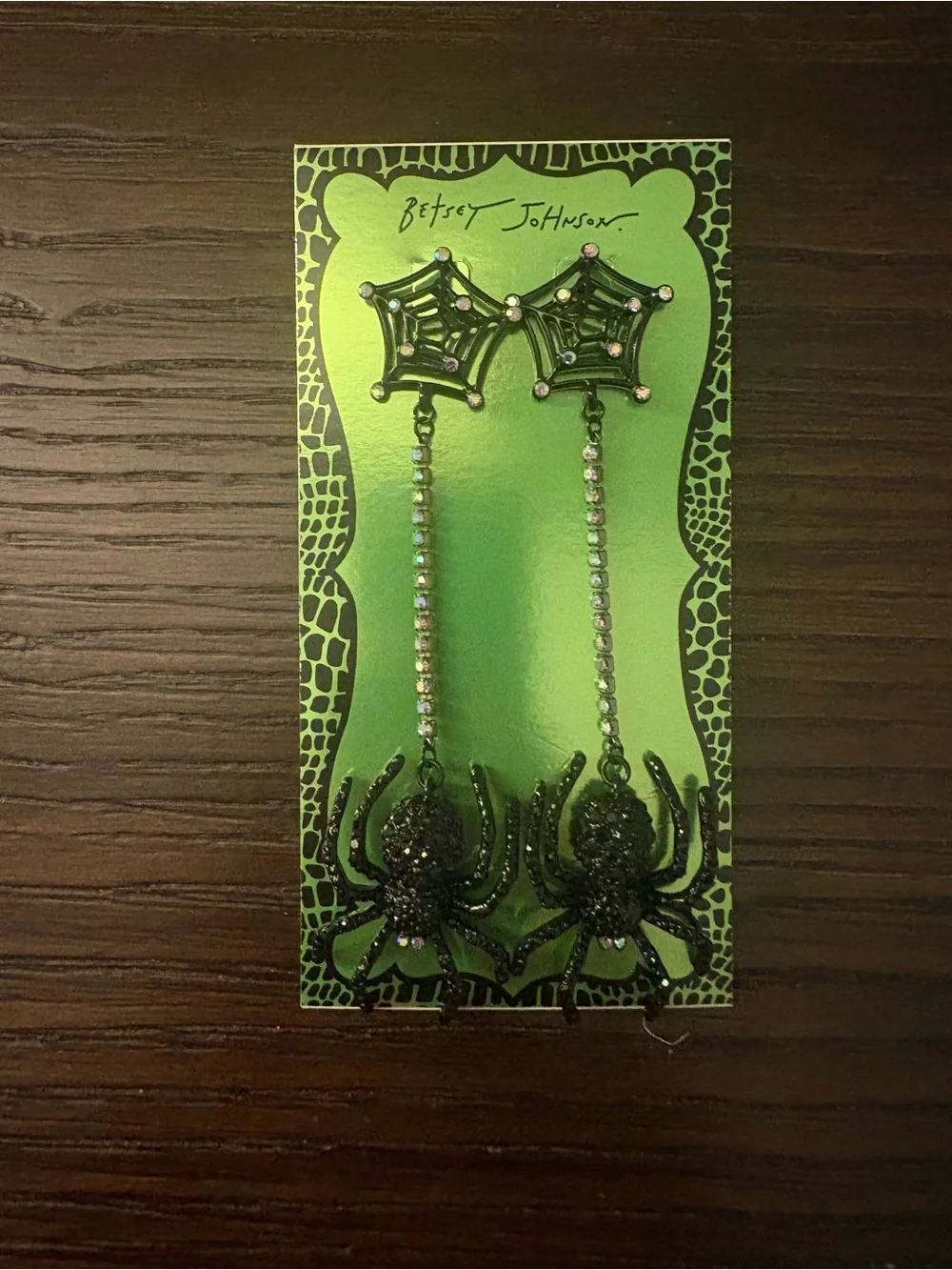 NEW Betsey Johnson Halloween spider earrings